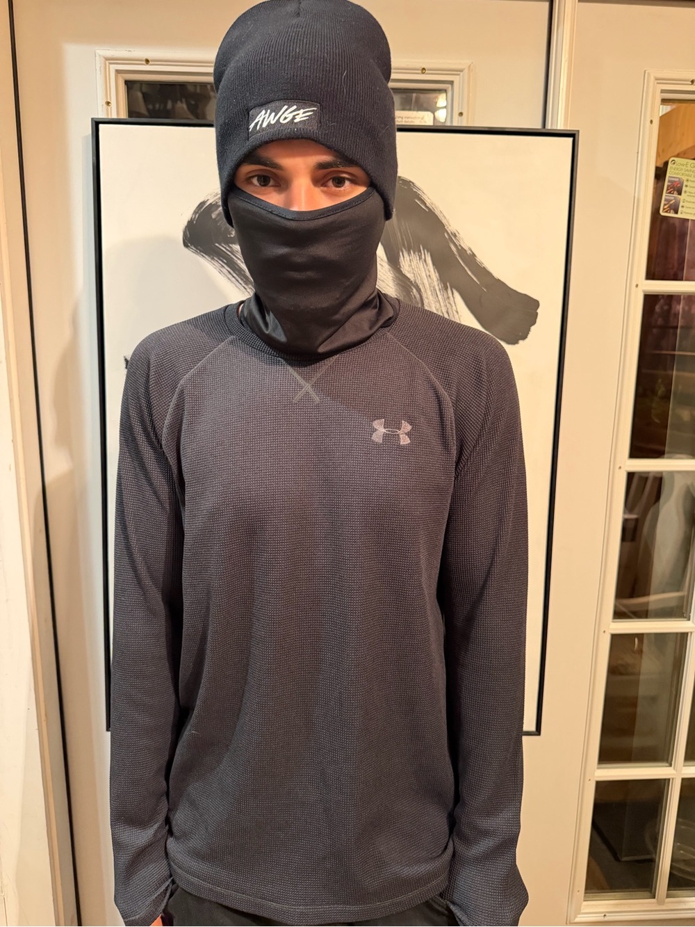 Under Armour Men’s Long-Sleeve Thermal Top in Black